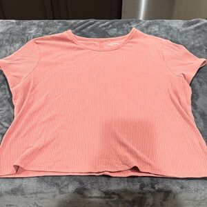 Arizona Jean Company Coral Ribbed Short Sleeve Tee